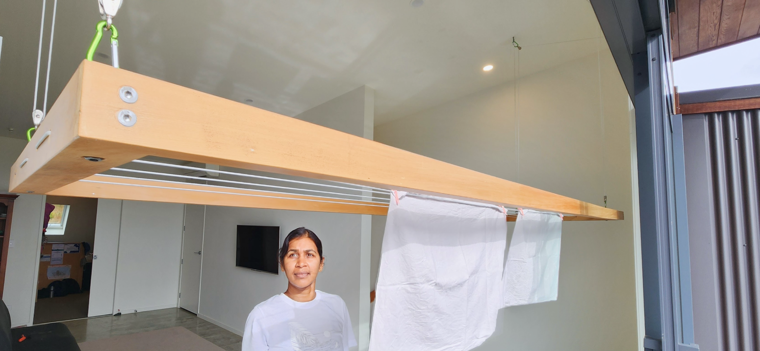 Where’s the best place to install a ceiling drying rack?
